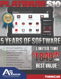 PLATINUM S10 CAN FD - 5 YEAR UPDATES - 10 inch Comprehensive Vehicle Diagnostic Scanner OBD2 Car Code Reader Tool with 41 Reset Functions