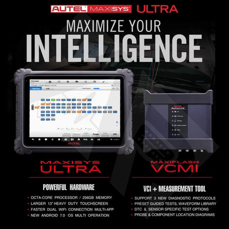 Autel Maxisys Ultra - Diagnostic Scan Tool Oscilloscope Waveform Generator J2534 Vcmi Tools