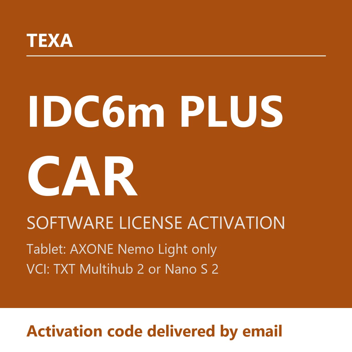 TEXA IDC6m PLUS CAR Software License - Activation for AXONE Nemo Light