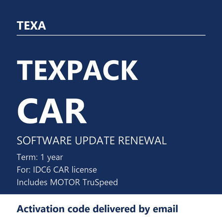 TEXA TEXPACK CAR - 1-Year Software Update Renewal for IDC6 CAR (MOTOR TruSpeed Included)