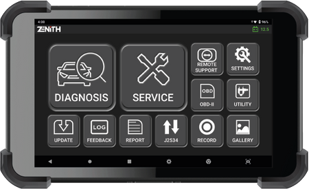 EZDS Zenith Z5 Diagnostic Tablet Side View - EZDS Zenith