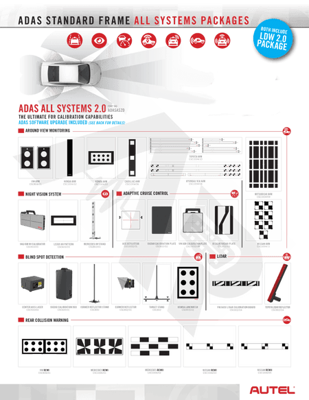 Autel Adas - Ma600 Portable Frame Ldw2.0 Mobile Lane Departure Warning All Systems